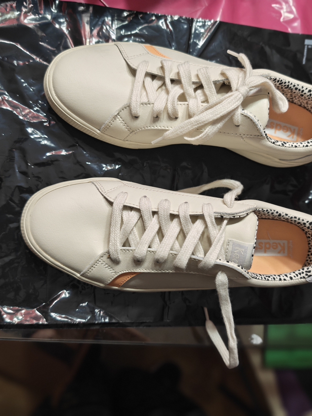 Keds Women's Cream  Sneaker with Tan Accent Brand New